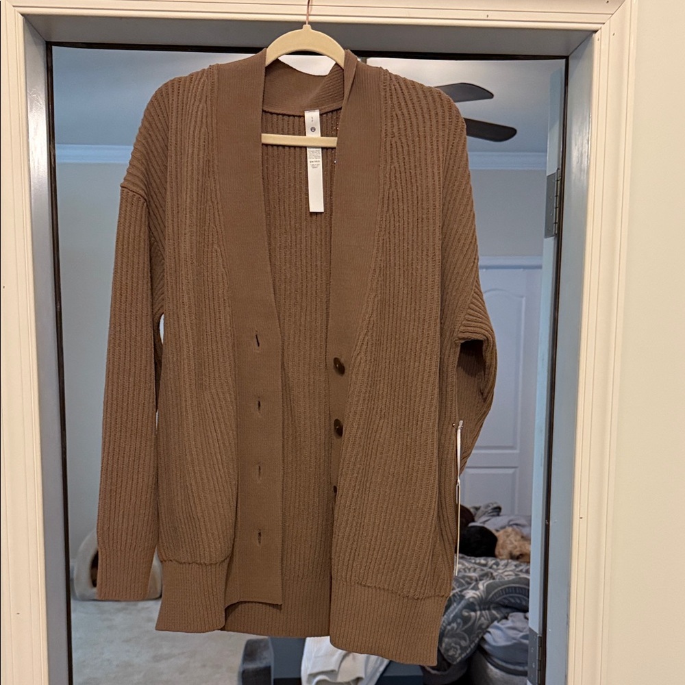 lululemon athletica Taupetastic Ribbed Cardigan